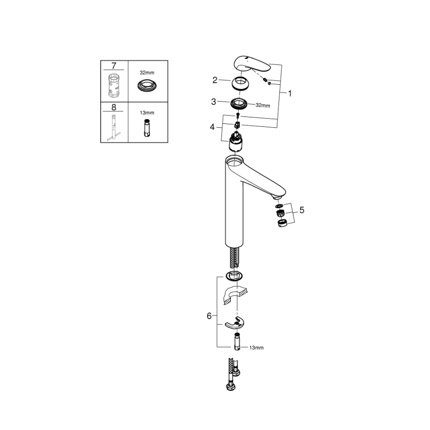 GROHE 23719003 - Miscelatore per lavabo EUROSTYLE XL cromo lucido