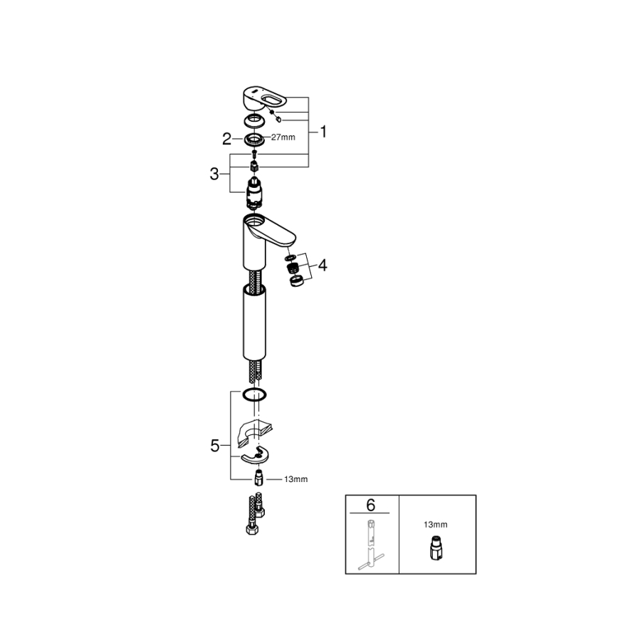 GROHE 23764000 - Miscelatore lavabo BAULOOP DN 15, cromo lucido