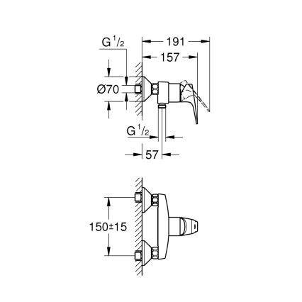 GROHE 23771000 - Miscelatore doccia START FLOW, cromo lucido