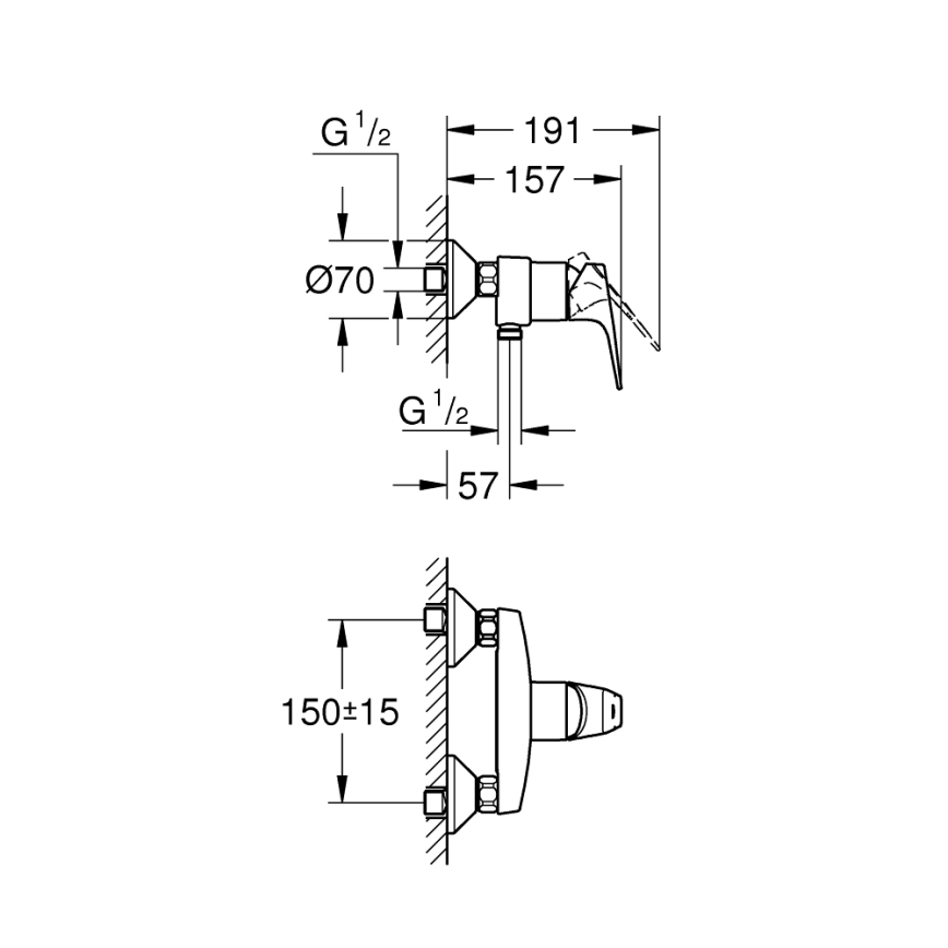 GROHE 23771000 - Miscelatore doccia START FLOW, cromo lucido