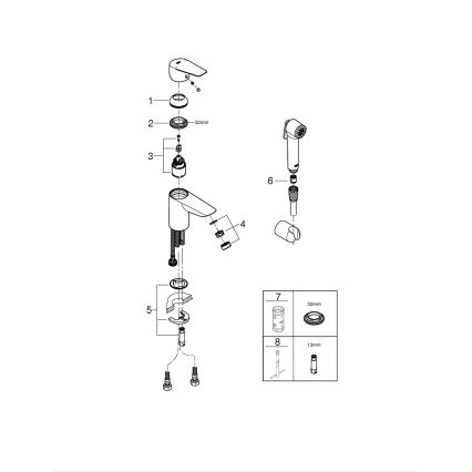 GROHE 23773001 - Miscelatore per lavabo START EDGE taglia S, cromo lucido