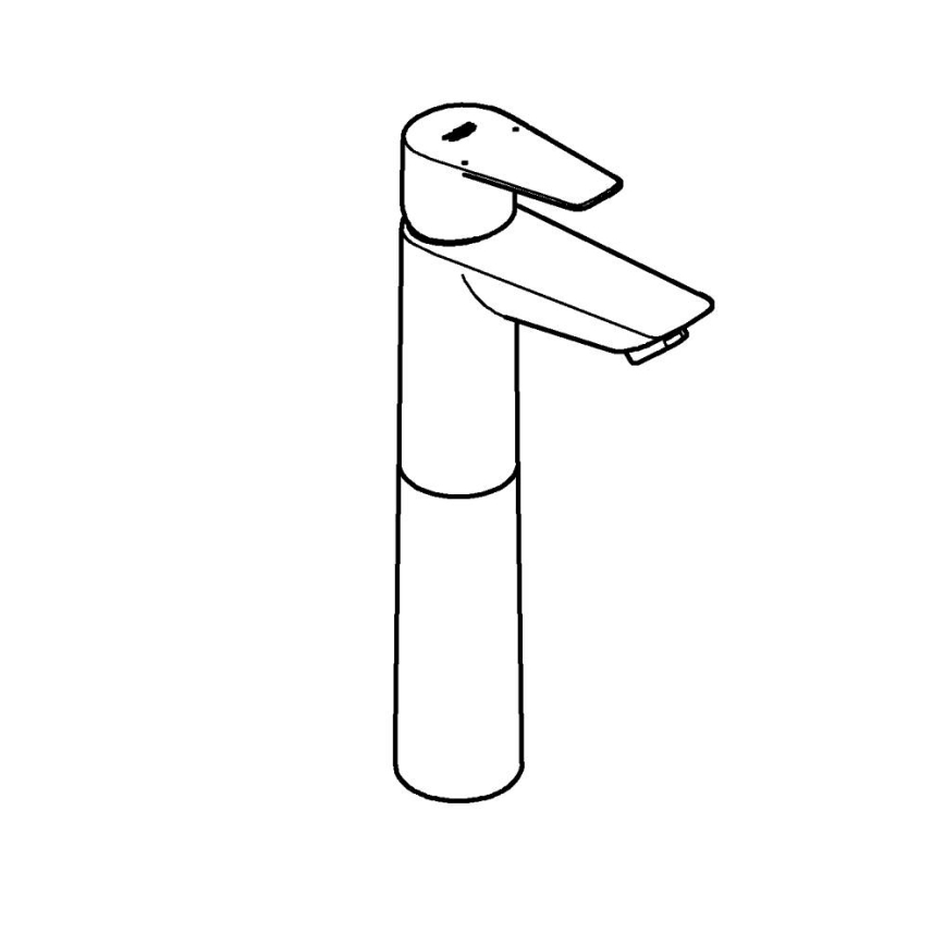 GROHE 23777001 - Mitigeur pour lavabo START EDGE, taille XL, chrome brillant