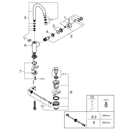 GROHE 23783000 - START CLASSIC Miscelatore lavabo 311 mm Cromo lucido
