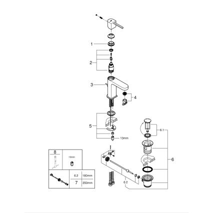 GROHE 23870003 - Mitigeur lavabo PLUS, taille S, chrome brillant