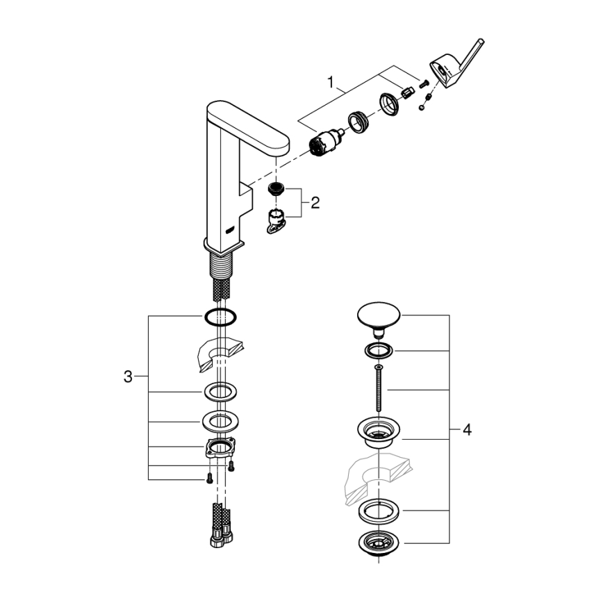 GROHE 23873003 - Mitigeur pour lavabo PLUS taille L chrome brillant