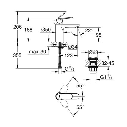 GROHE 23926000 - Mitigeur pour lavabo DN 15 taille M, chrome brillant