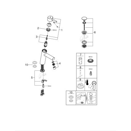 GROHE 23932001 - Miscelatore lavabo EUROSMART, misura M, cromo lucido