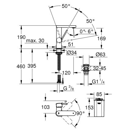 GROHE 23958003 – PLUS-Armatur, Größe M, glänzender Chrom