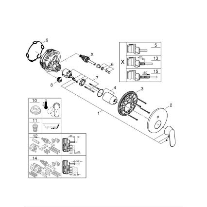GROHE 24045000 - Miscelatore EUROSMART con deviatore a due vie, cromo lucido