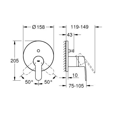 GROHE 24052002 - Mitigeur EUROSTYLE COSMOPOLITAN chromé brillant