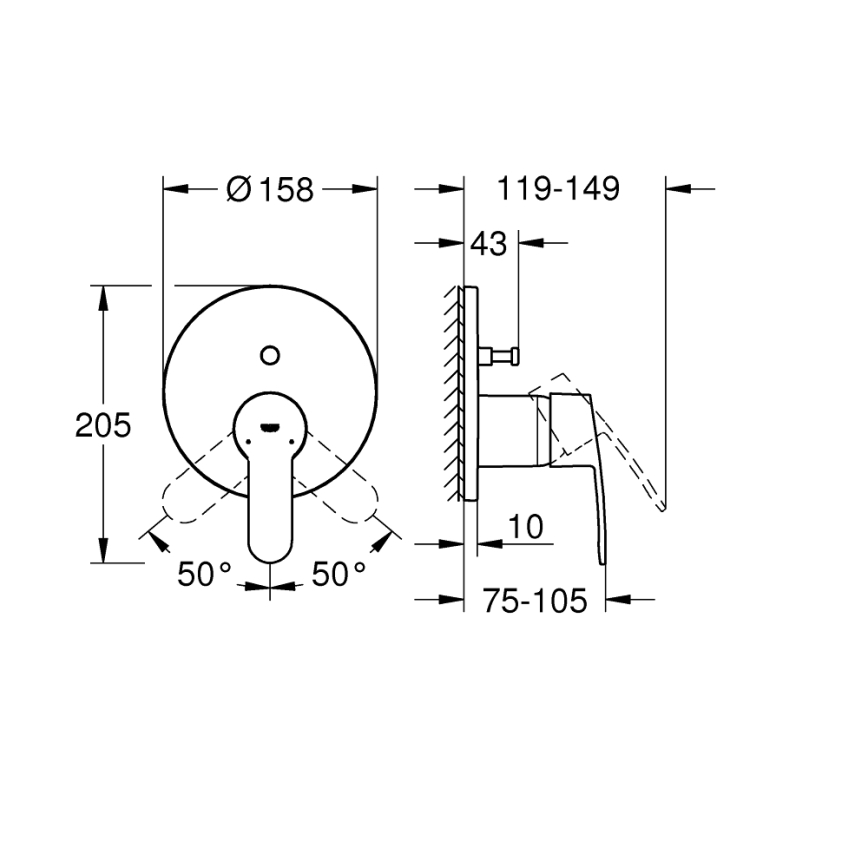 GROHE 24052002 - Mitigeur EUROSTYLE COSMOPOLITAN chromé brillant