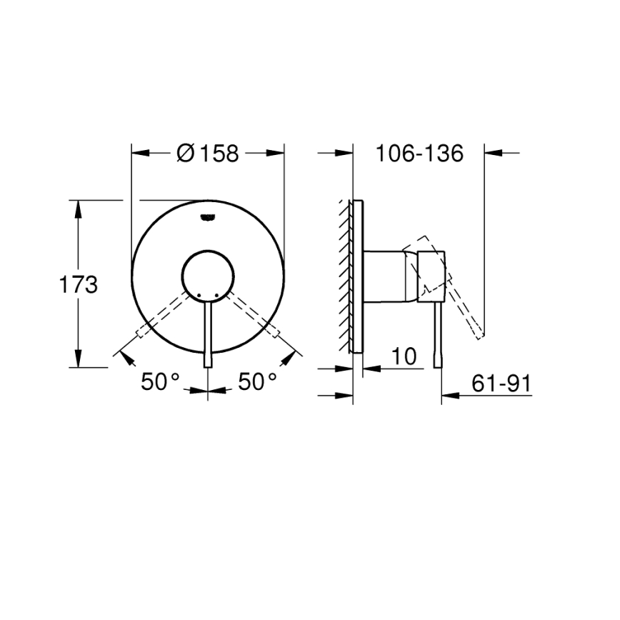 GROHE 24057001 - Miscelatore doccia ESSENCE cromato lucido