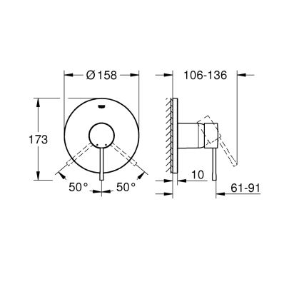 GROHE 24057GN1 - Mitigeur de douche ESSENCE, fini doré brossé