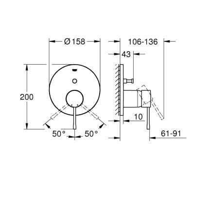 GROHE 24058AL1 - Miscelatore ESSENCE grafite