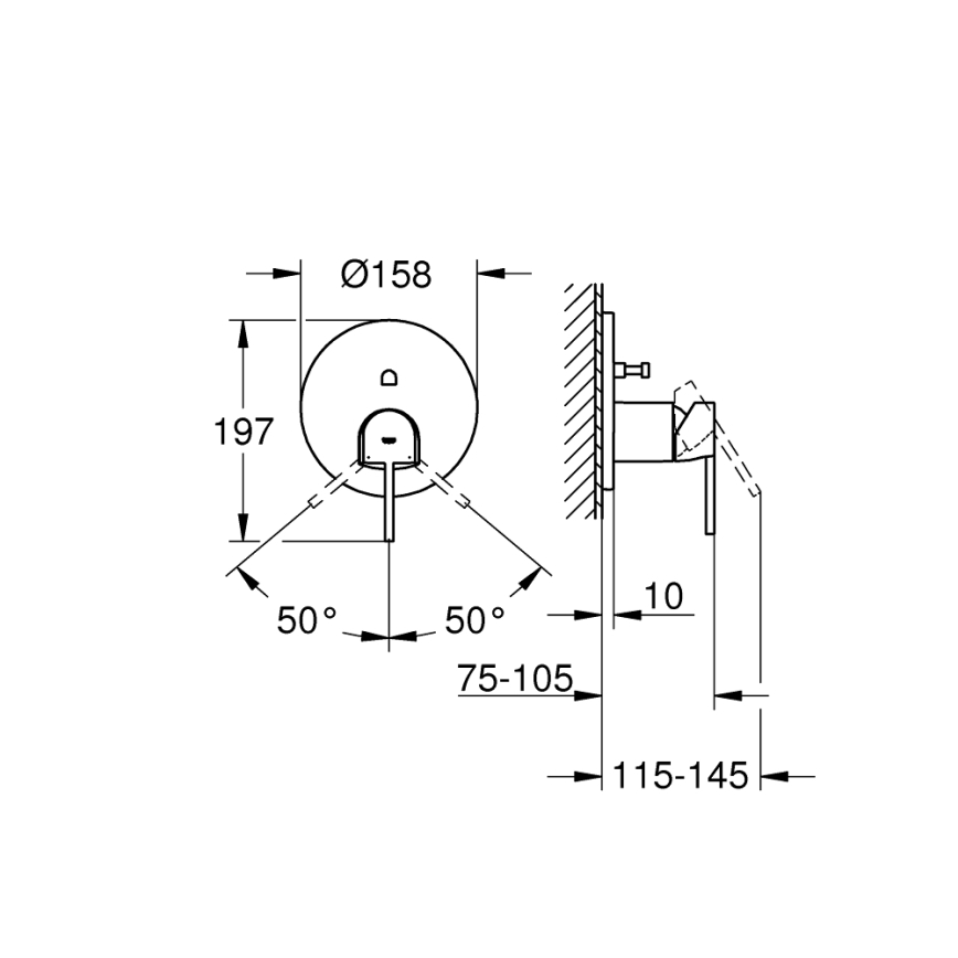 GROHE 24060003 - Mitigeur PLUS, finition chrome brillant