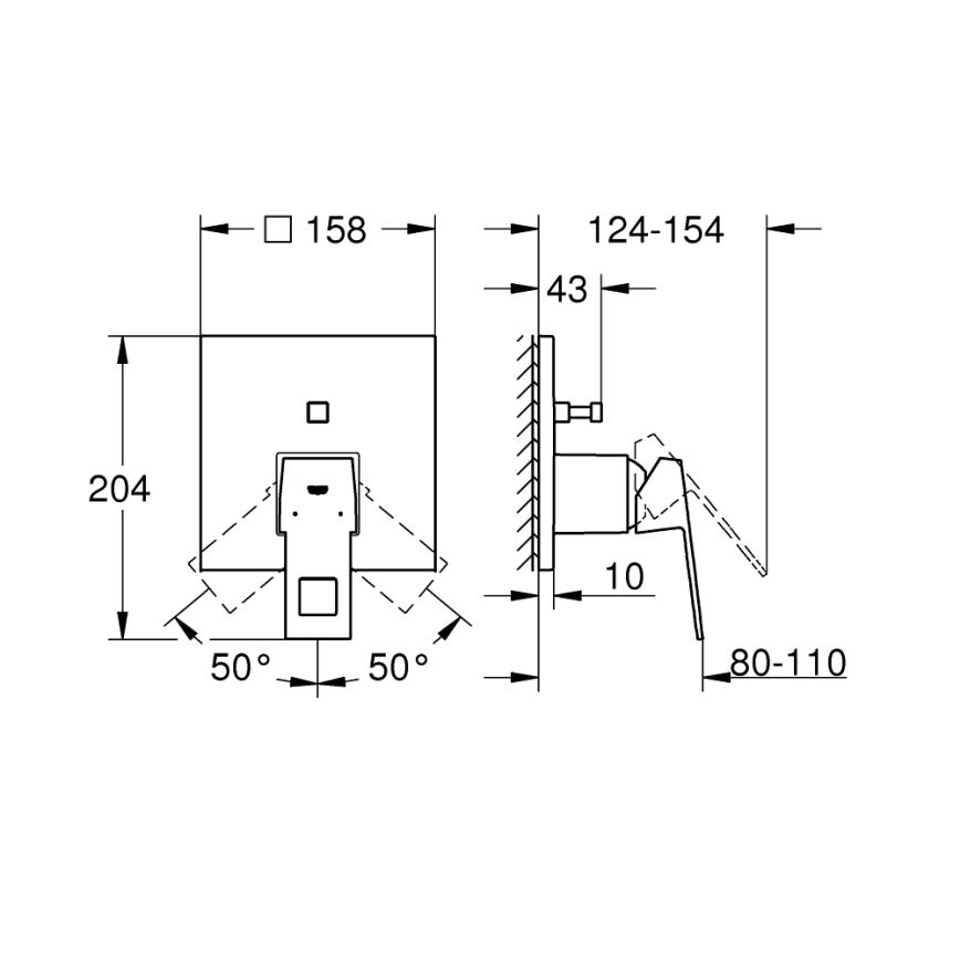 GROHE 24062000 - Rubinetto EUROCUBE, cromato lucido