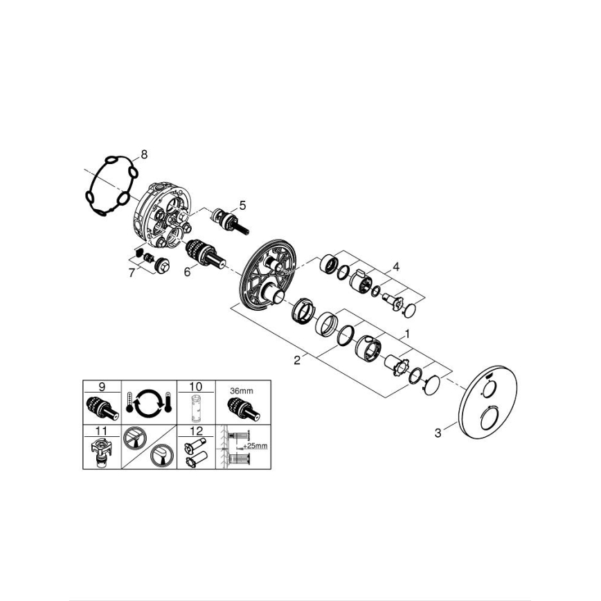 GROHE 24075000 - Mitigeur thermostatique GROHTHERM, chrome brillant