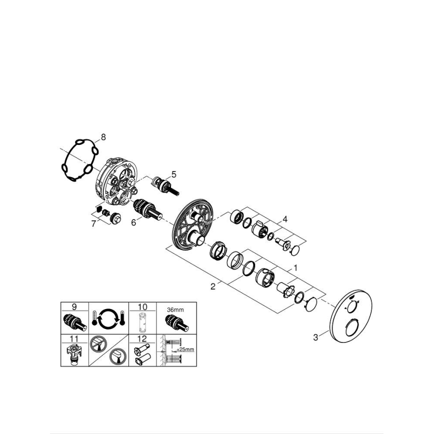 GROHE 24076000 - Mitigeur thermostatique de douche GROHTHERM, chrome brillant