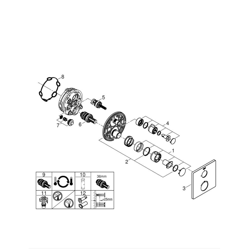 GROHE 24078000 - Miscelatore termostatico per doccia GROHTHERM, cromato lucido
