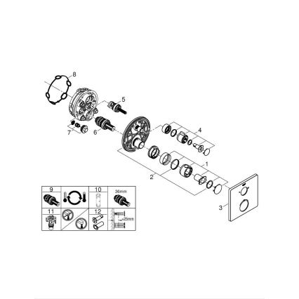 GROHE 24079000 - Thermostat-Duscharmatur GROHTHERM glänzender Chrom