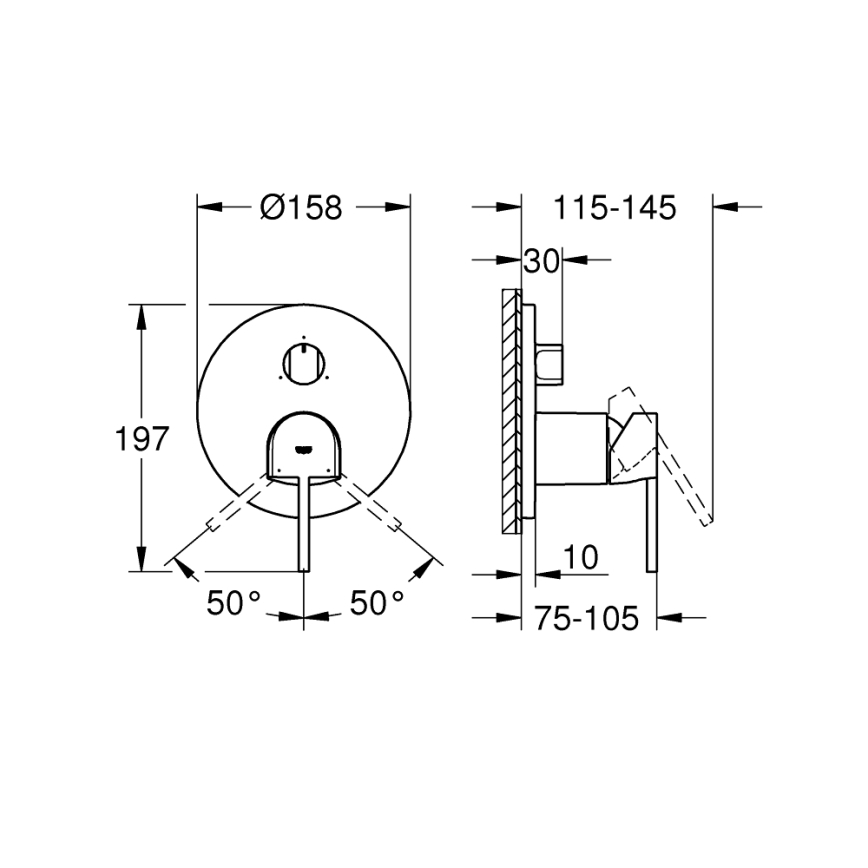 GROHE 24093003 - Mitigeur PLUS, chrome brillant