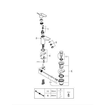 GROHE 24196001 - Mitigeur pour lavabo START, taille S, chromé brillant