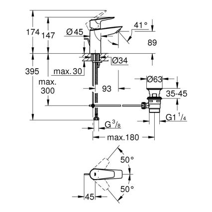 GROHE 24196001 - START Waschtischarmatur, Größe S, Hochglanz-Chrom