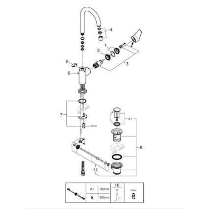 GROHE 24201001 - Waschtischarmatur DN 15 Größe L Chrom glänzend