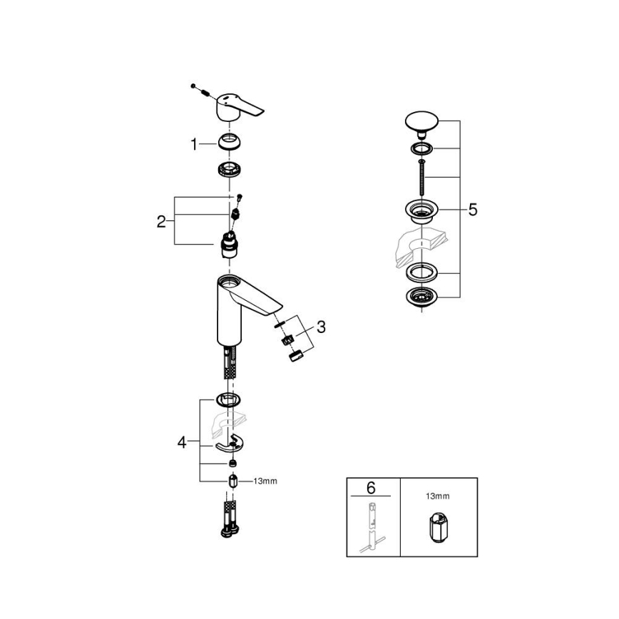 GROHE 24204002 - Waschtischarmatur START, Größe M, glänzend verchromt