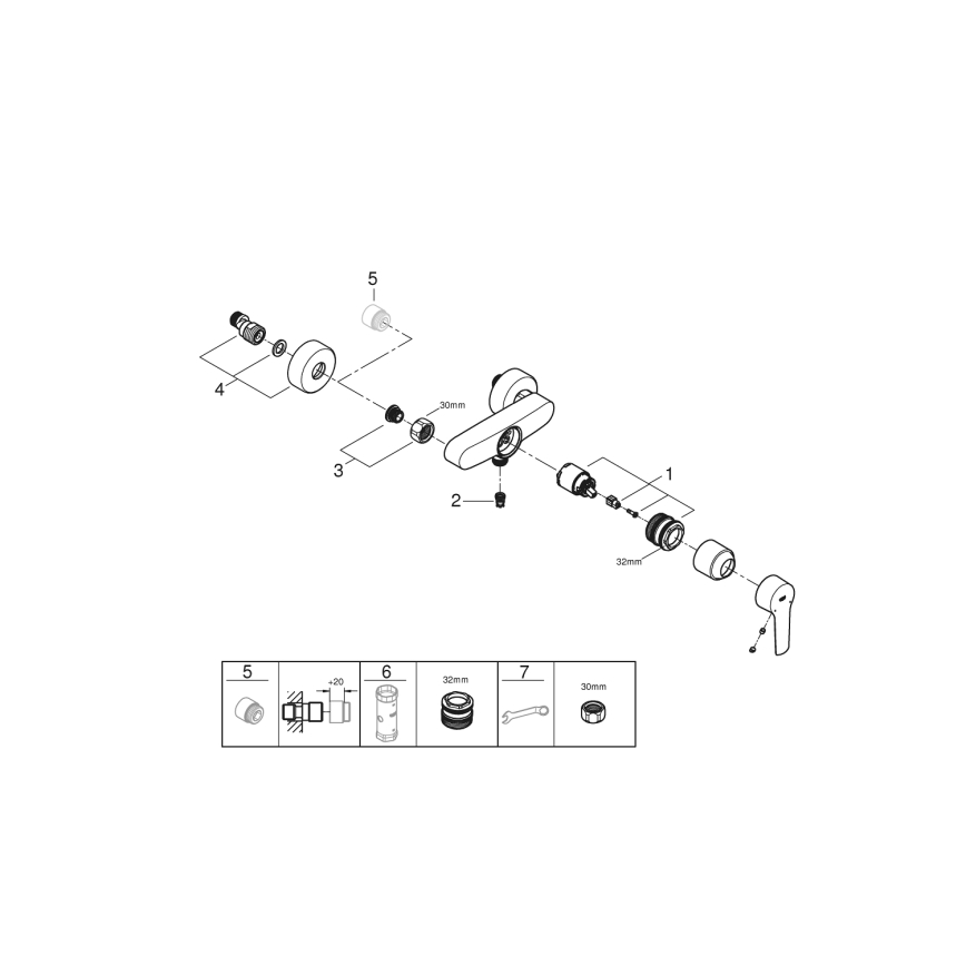 GROHE 24208002 - START Aufputz-Duscharmatur DN 15, glänzender Chrom