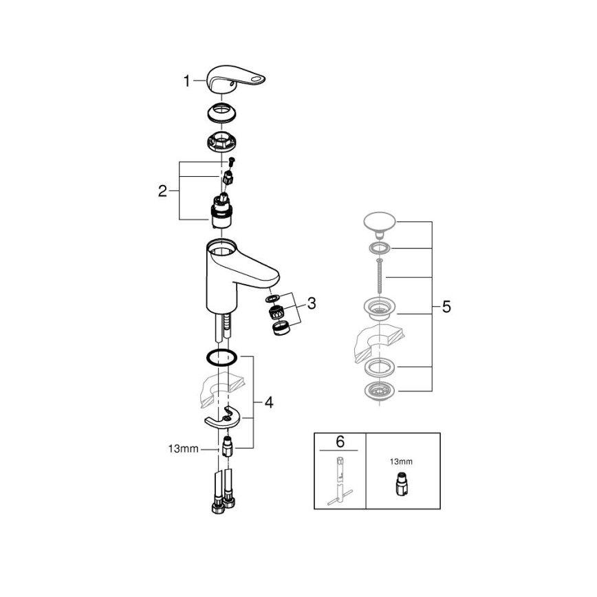 GROHE 24317001 - Miscelatore lavabo SWIFT 162 mm, cromo lucido