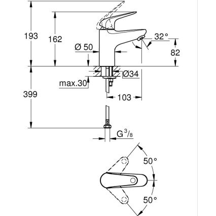 GROHE 24317001 - Waschtischarmatur SWIFT 162 mm, glänzender Chrom