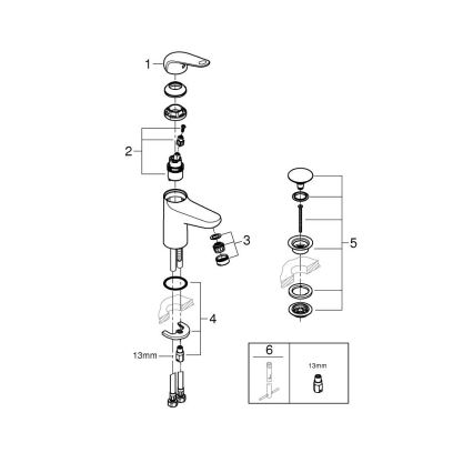 GROHE 24318001 - Mitigeur pour lavabo SWIFT 162 mm, chrome brillant