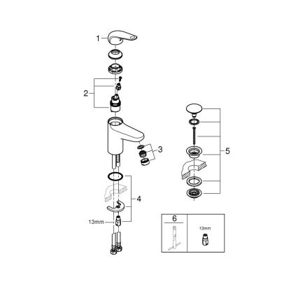GROHE 24323001 - Waschtischarmatur SWIFT DN 15, glänzender Chrom