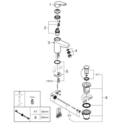 GROHE 24328001 - Miscelatore per lavabo SWIFT 179 mm cromo lucido
