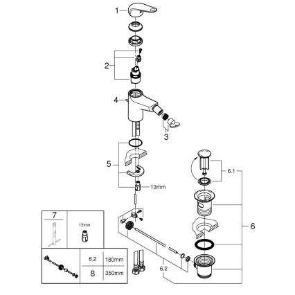 GROHE 24332001 - Miscelatore per bidet SWIFT 146 mm cromo lucido