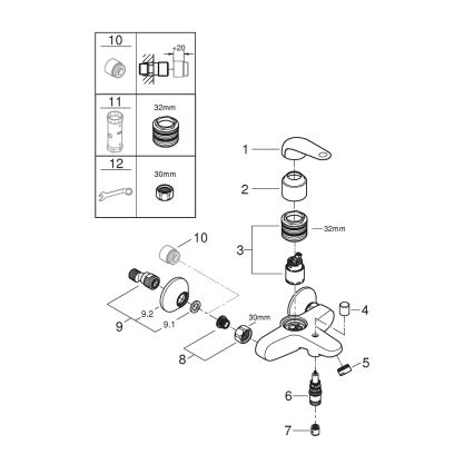 GROHE 24335001 - Mitigeur de baignoire DN 15 chrome brillant