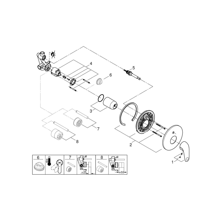 GROHE 24336001 - Badewannenarmatur SWIFT DN 15, glänzender Chrom