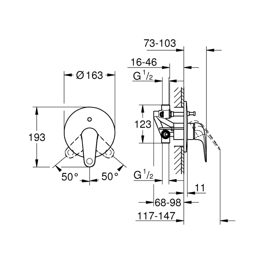 GROHE 24336001 - Miscelatore per vasca SWIFT DN 15, cromo lucido