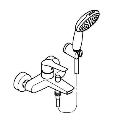 GROHE 25283002 - Miscelatore per vasca con accessori DN 15, cromo lucido