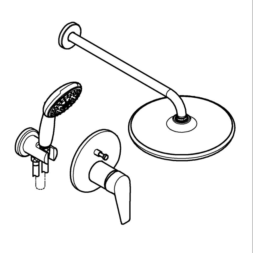 GROHE 25293000 - Ensemble de douche START EDGE 250 mm chrome brillant