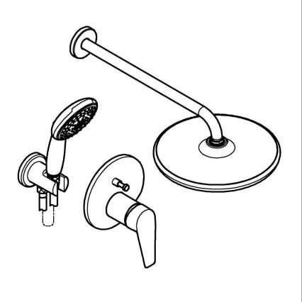 GROHE 25293000 - Set doccia START EDGE 250 mm cromo lucido