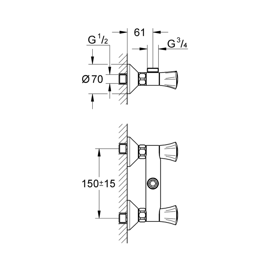 GROHE 26009001 - Miscelatore doccia COSTA L DN 15, cromo lucido