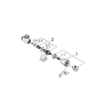 GROHE 26010001 - Valvola doccia COSTA L, cromo lucido