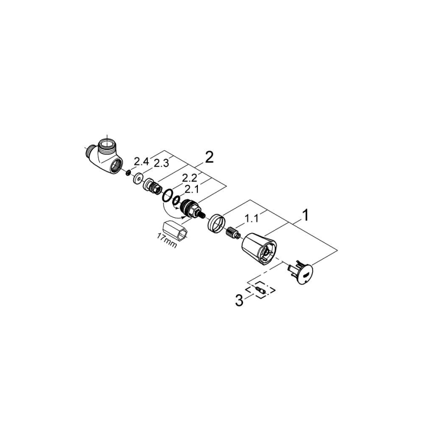 GROHE 26010001 - Valvola doccia COSTA L, cromo lucido