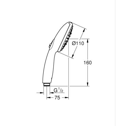 GROHE 26031001 - Douchette à main VITALIO START 110 O 110 mm chromé brillant
