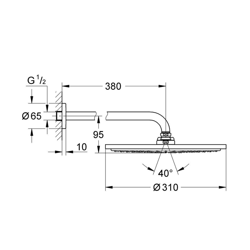 GROHE 26066AL0 - RAINSHOWER COSMOPOLITAN 310 380 mm Soffione doccia, grafite