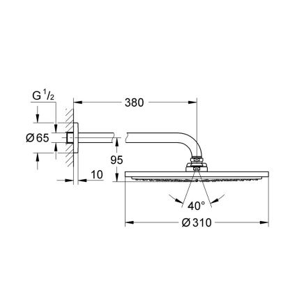 GROHE 26066DC0 - Tête de douche RAINSHOWER COSMOPOLITAN 310/380 mm inox