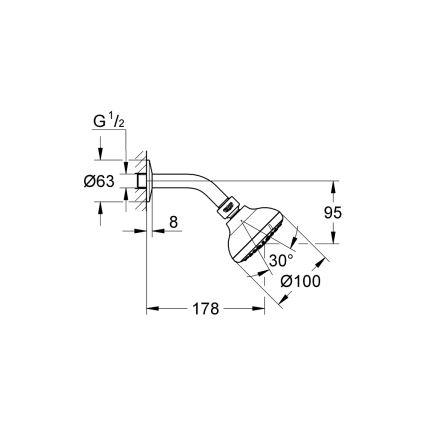 GROHE 26088001 - TEMPESTA 100 Soffione doccia da 100 mm, cromato lucido