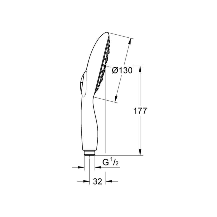 GROHE 26107000 - VITALIO RAIN Doccia mano 130 mm, cromato lucido